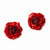 Lacquer Dipped Red Rose Post Earrings