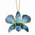 Lacquer Dipped Gold Trimmed Blue Dendrobium Orchid Necklace