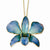 Lacquer Dipped Gold Trimmed Blue, Purple Dendrobium Orchid Necklace