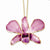 Lacquer Dipped Gold Trimmed Hot Lavender Dendrobium Orchid Necklace