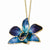 Lacquer Dipped Gold Trimmed Purple, Blue Dendrobium Orchid Necklace