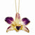 Lacquer Dipped Gold Trimmed Purple, Yellow Dendrobium Orchid Necklace