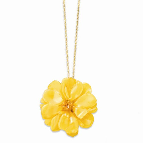 Lacquer Dipped Yellow Cosmos Necklace