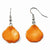 Lacquer Dipped Orange Rose Petal Slvr-pltd Shepherd Hook Earrings