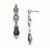 Silver-tone Blue Clear Glass Post Drop Earrings
