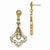 Gold-tone Clear Glass Post Fleur Drop Earrings