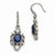 Silver-tone Blue Clear Glass Dangle Earrings