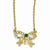 Gold-Tone Green & Clear Glass Necklace