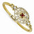 Gold-ToneRed & Clear Glass Bracelet