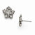 Silver-tone Clear Glass Post Earrings