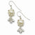Silver-tone Simulated Pearl Glass Crystal Dangle Earrings