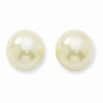 Cultura Glass Pearl Button Post Earrings