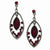 Black-plated Red Crystal Oval Drop Post Earrings