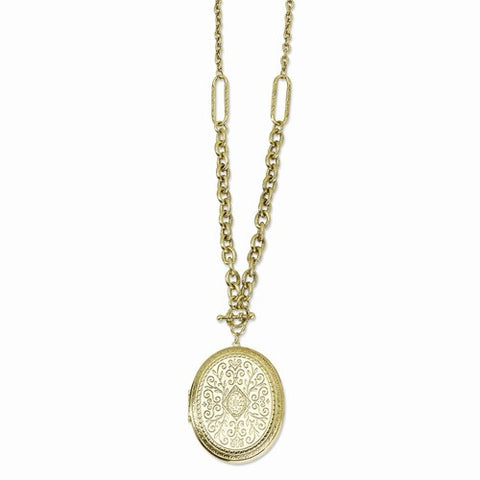 Brass-tone Oval Locket