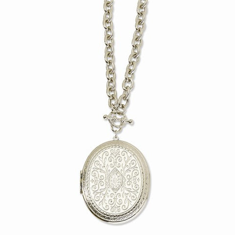 Silver-tone Oval Locket