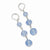 Silver-tone Blue Glass Beads Leverback Earrings