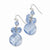 Silver-tone Blue Glass Bead Dangle Earrings