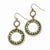 Brass-tone Blue, Green Lt. Colorado Crystal Dangle Earrings