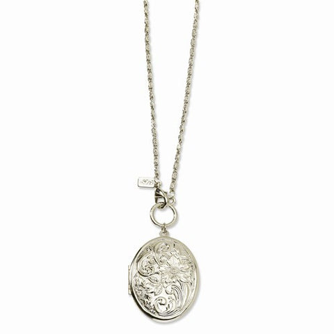 Silver-tone Floral Locket