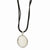 Silver-tone Glass Pearl Oval Locket
