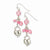 Silver-tone Pink Glass Beads Dangle Earrings