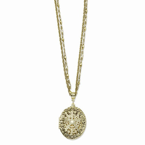 Brass-tone Oval Locket