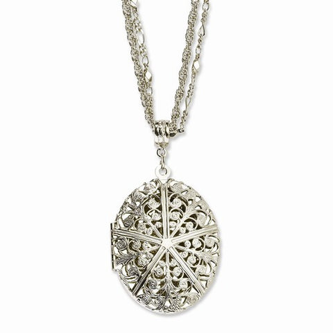 Silver-tone Oval Locket