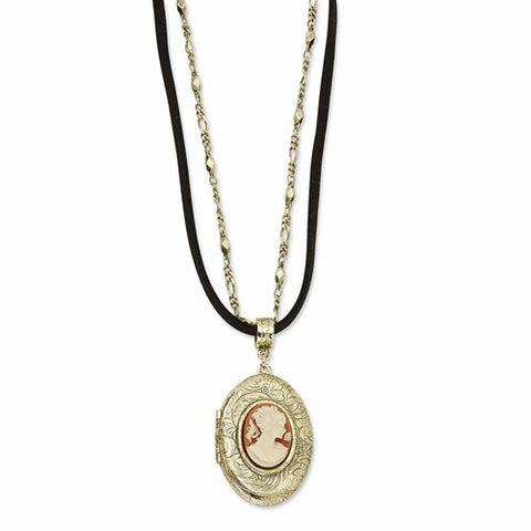 Brass-tone Cameo Locket