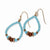 Copper-tone Aqua Brown Acrylic Beads Dangle Earrings