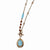 Copper-tone Aqua & Brown Acrylic Beads Necklace