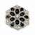 Silver-tone Black Enamel w/Clear Crystal Stretch Ring