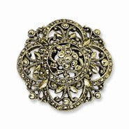 Brass-tone Fancy Filigree Stretch Ring