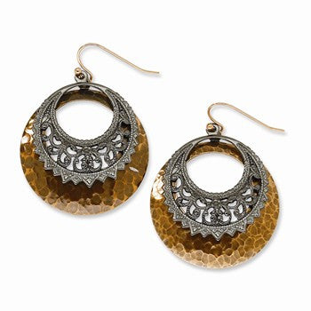 Copper-tone Black-plated Dangle Earrings