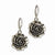 Silver-tone Antiqued Flower Dangle Earrings