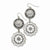 Silver-tone Clear Glass Stones Dangle Earrings