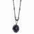 Black-plated Light & Dark Blue Crystal Necklace