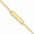 14K Yellow Gold Anchor Link Baby Id Plate with Cut-Out Heart Bracelet