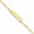 14K Yellow Gold Figaro Link Baby Id Plate with Cut-Out Heart Bracelet