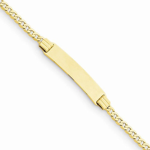 14K Yellow Gold Curb Link Child Id Bracelet