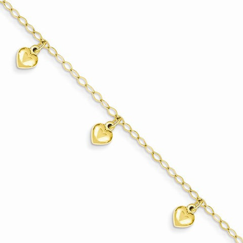 14K Yellow Gold Childs Puffed Heart Charm