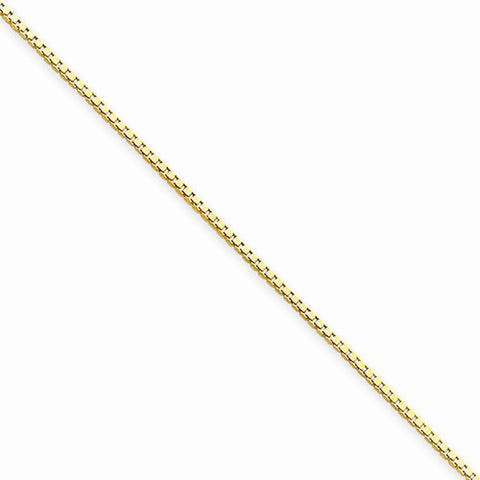 14K Yellow Gold Box Chain Anklet