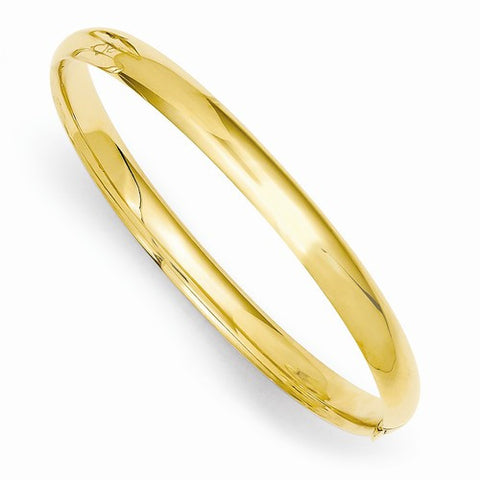 14K Yellow Gold Polished Hinged Baby Bangle Bracelet