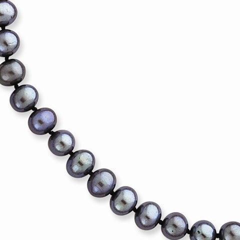 14K Yellow Gold 6.5-7Mm Black Freshwater Onion Cultured Pearl Bracelet