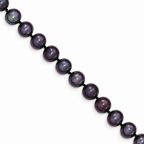 14K Yellow Gold 7-7.5Mm Black Freshwater Onion Cultured Pearl Bracelet