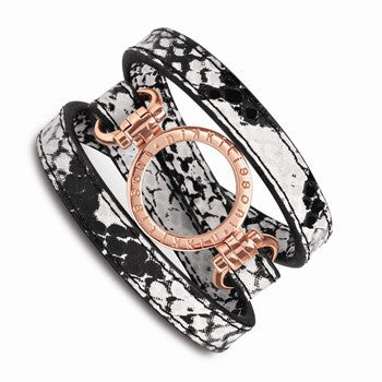 Snake Pattern Leather Small Coin Holder Long W Chain