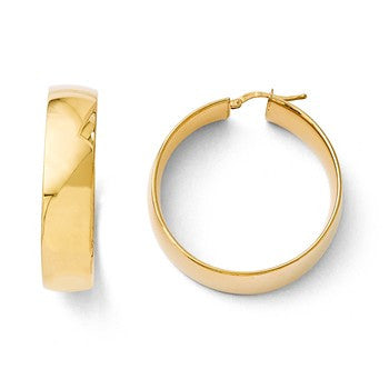 Bronze Polished Hinged Hoop Earrings