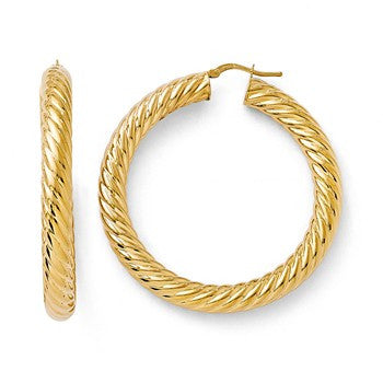 Bronze Polished Hinged Hoop Earrings