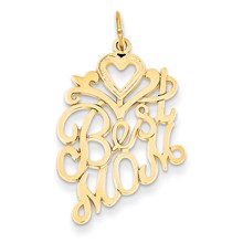 14k Gold Best Mom Charm hide-image