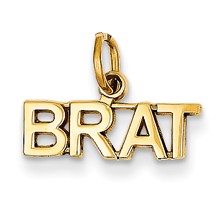 14k Gold Polished Brat Charm hide-image