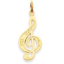 14k Gold Treble Clef Charm hide-image